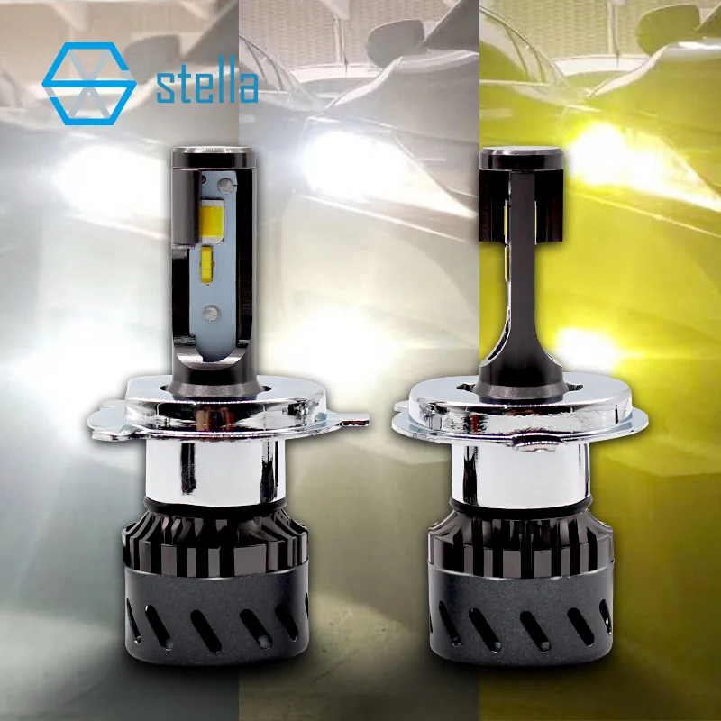 

New 3 color changing led headlight bulb/fog light 3000k yellow 4300k 6000k white led headlamp H1 H3 H4 H7 H8/9/11 9005/6 9012