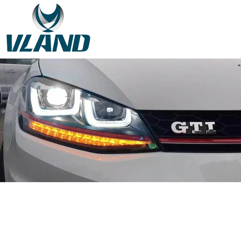 VLAND завод для автомобильных головных ламп Golf MK7 2013-2015 светодиодные фары Golf7 GTI С H7
