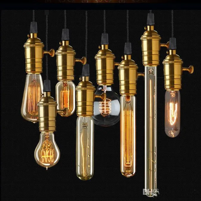

Copper Make Vintage Bulbs E27 Socket for Retro Nostalgia Edison Antique Lamps Pendent /Ceiling/Wall/Chandelier Light AC110V 220V
