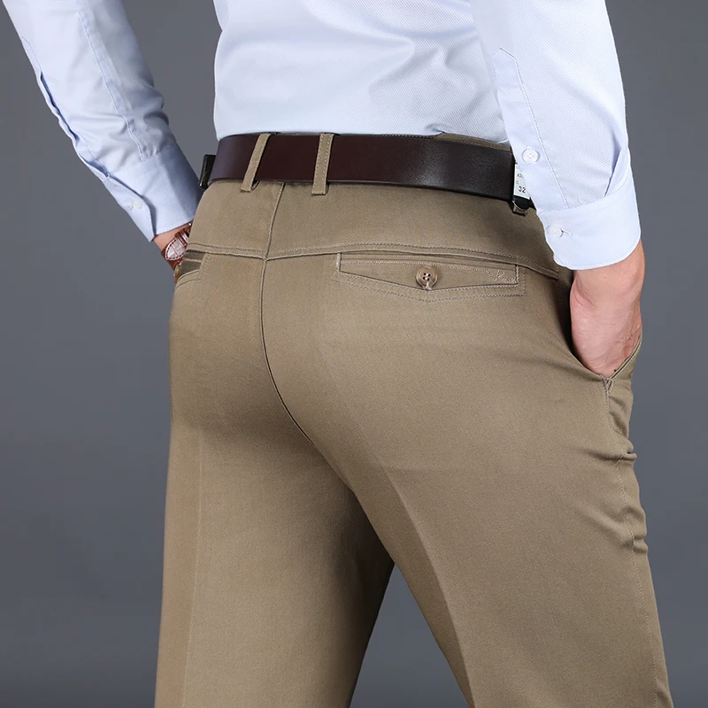 Осенне-зимние мужские повседневные брюки высокого качества Брендовые прямые