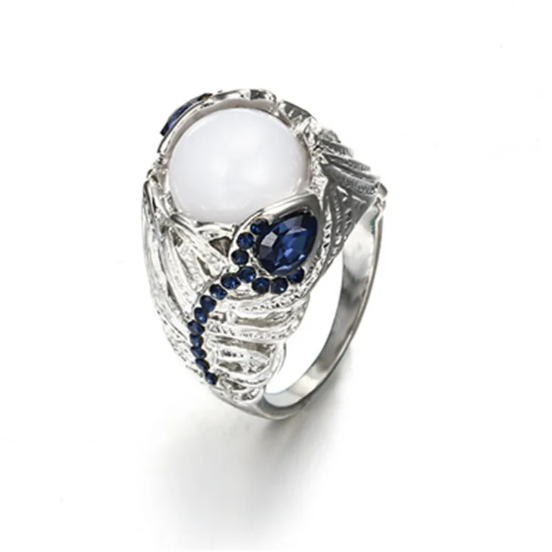 2019 новое модное винтажное женское кольцо из лунного камня голубого циркония