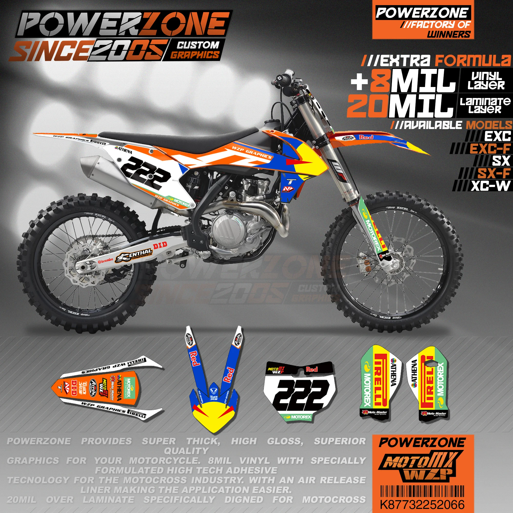 Персонализированные графические фоны PowerZone Team наклейки 3M Набор наклеек для KTM SX SXF