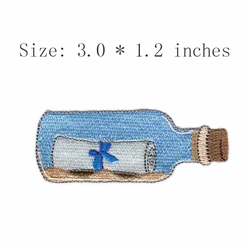 Drift bottle 3.0"wide embroidery patch  for light patch/rich patch/hope patch