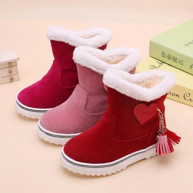 2017 зимняя обувь для девочки толстые теплые зимние Сапоги и ботинки девочек с