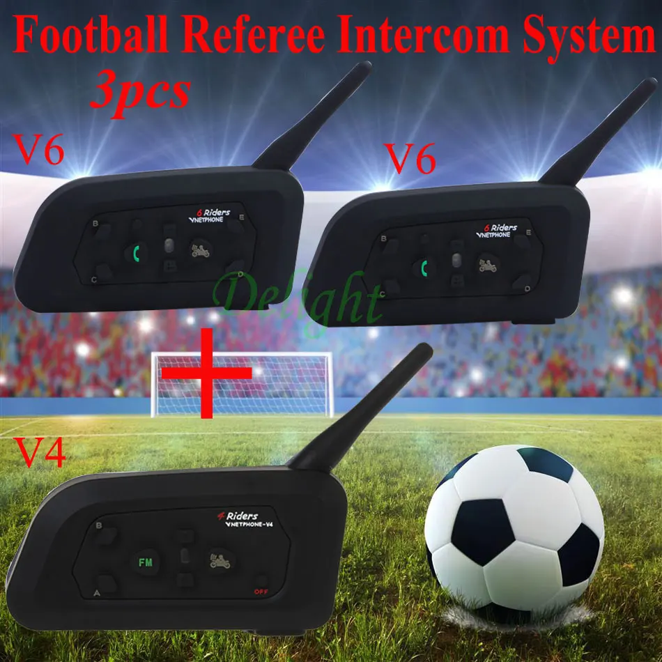2 шт. V6 + V4 Vnetphone профессиональный футбольный рефери Интерком система Bluetooth
