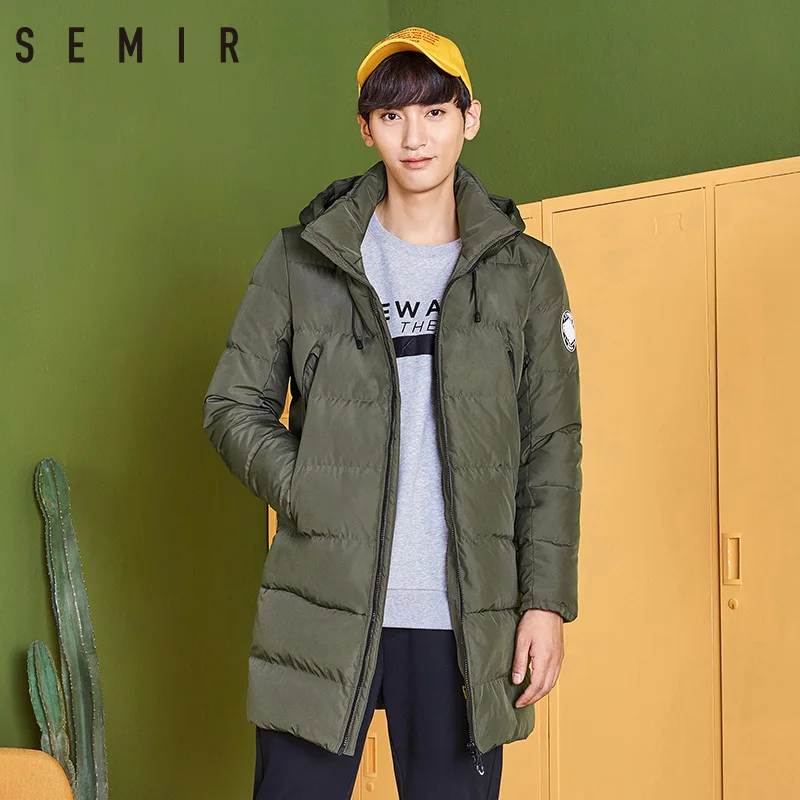 SEMIR пуховик для мужчин повседневное плотное теплое зимнее длинное пальто с