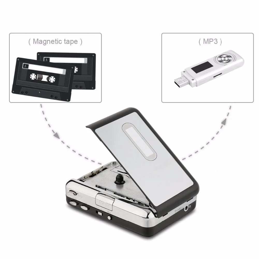 Ezcap кассетный плеер USB Walkman Кассетная лента Музыка Аудио в MP3 конвертер плеер Сохранить MP3 файл на USB флэш/USB накопитель