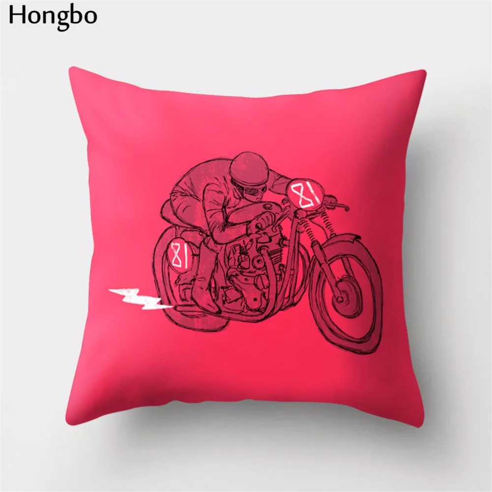 Hongbo 1 шт. мультяшная велосипедная Подушка с принтом, чехол для кровати, поясная подушка для кафе, чехол для автомобиля, дивана, домашний декор