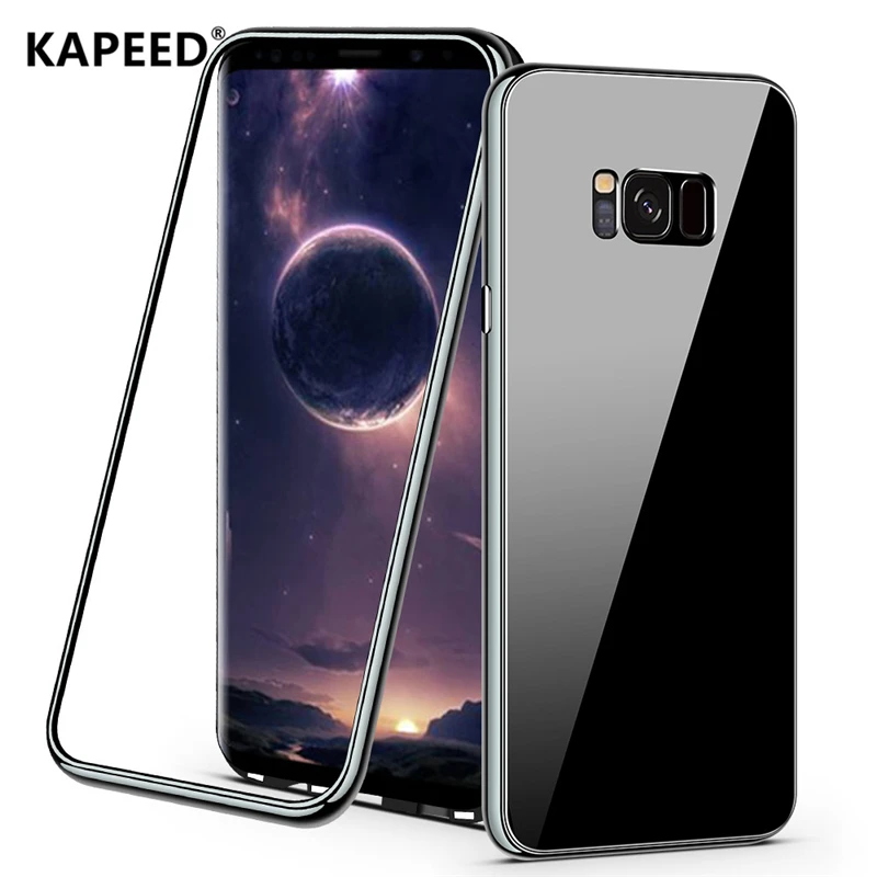 Флип-чехол для samsung Galaxy S9 S8 Plus Note 8 9 модный цветной магнитный стеклянный чехол для телефона для samsung Galaxy Note 9 8 S7 Fundas