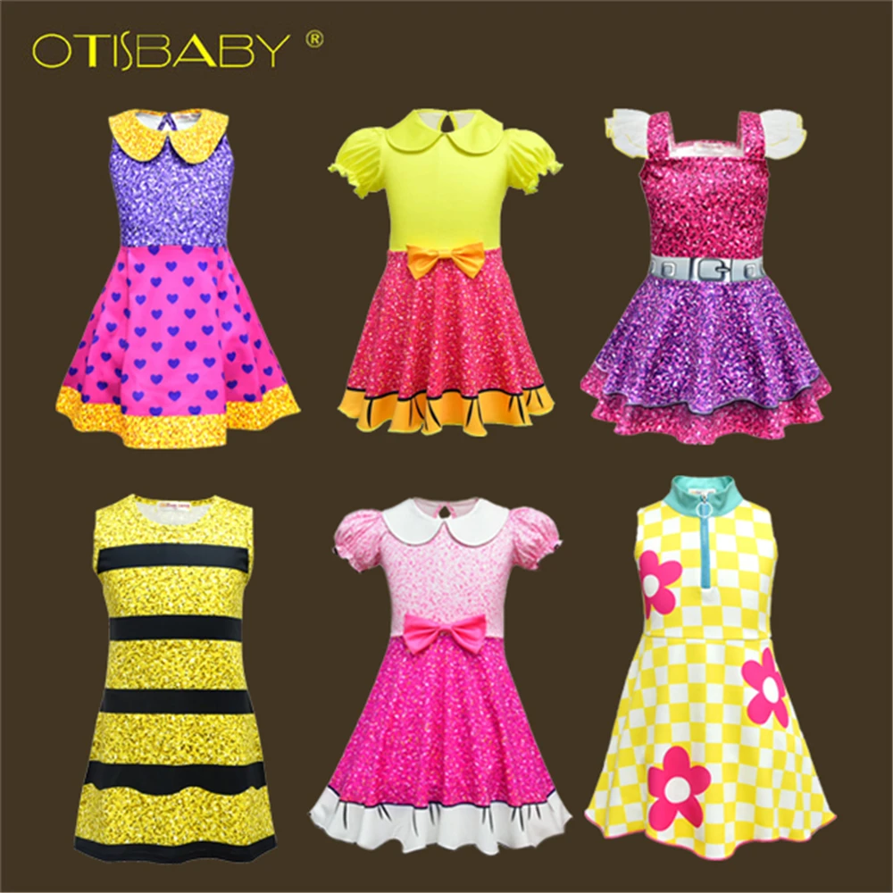 

Lol Dress Children's Christmas Party Cosplay Costume Casual Floral Dress 2 3 4 5 6 7 8 9 10 Years Girls Cartoon Dresses 2018