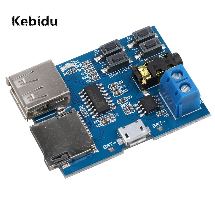 Kebidu Расшифровка усилителей аудио плеер TF карта U диск MP3 Плата декодера с форматом