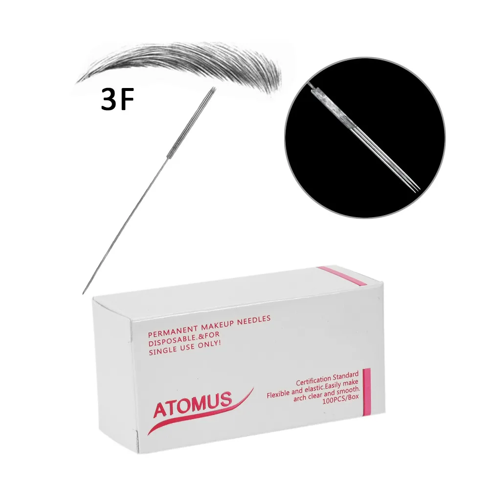 100 шт. 3F Agujas Tatuaje Micro Blady Agulhamento медицинский Tebore Laminas Tebori Agulha Microblading Ceja макияж