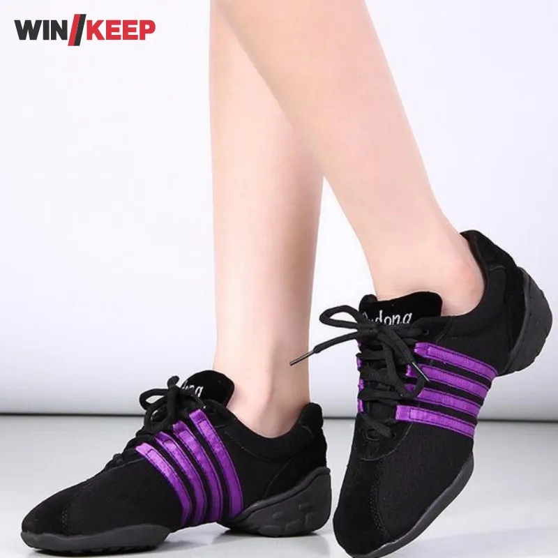 Женские кроссовки для танцев красные или золотистые в стиле джаз удобные