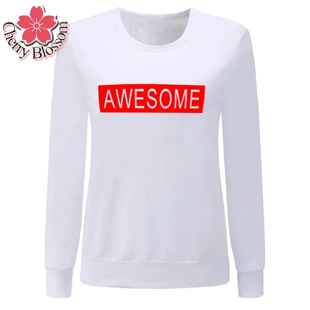 Cherry Blossom осень Для женщин кофты Awesome Толстовки с принтом длинными рукавами и