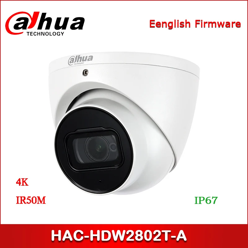 Купольная камера видеонаблюдения Dahua 4K Starlight HDCVI 8 Мп 50 м встроенный микрофон