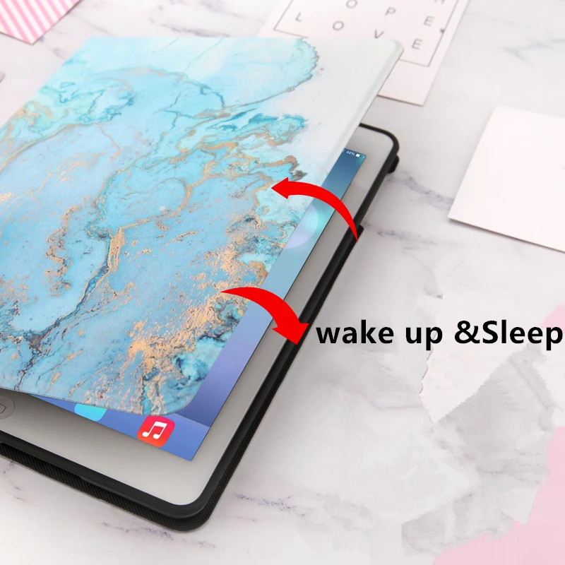 Для iPad Pro 11 2018 чехол TPU силиконовый мягкий задний мраморный PU кожаный Авто