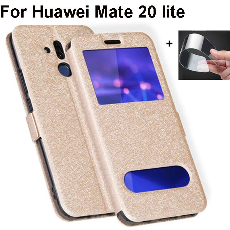 Чехол с открытым окошком для Huawei Mate 20 lite чехол из искусственной кожи чехлы Mate20lite