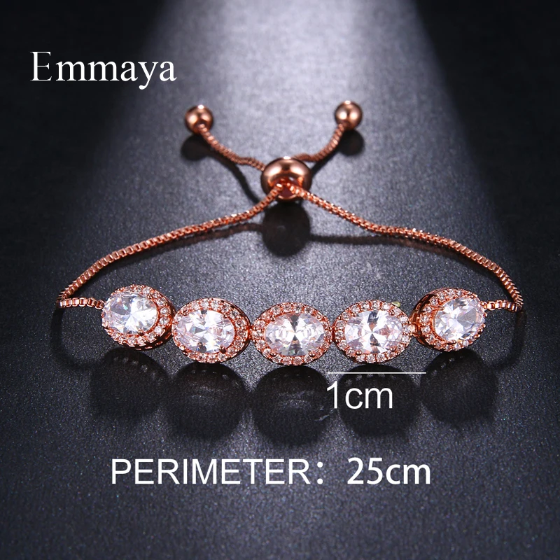 Новый милый Длинный регулируемый браслет EMMAYA с цирконом для женщин серебряный