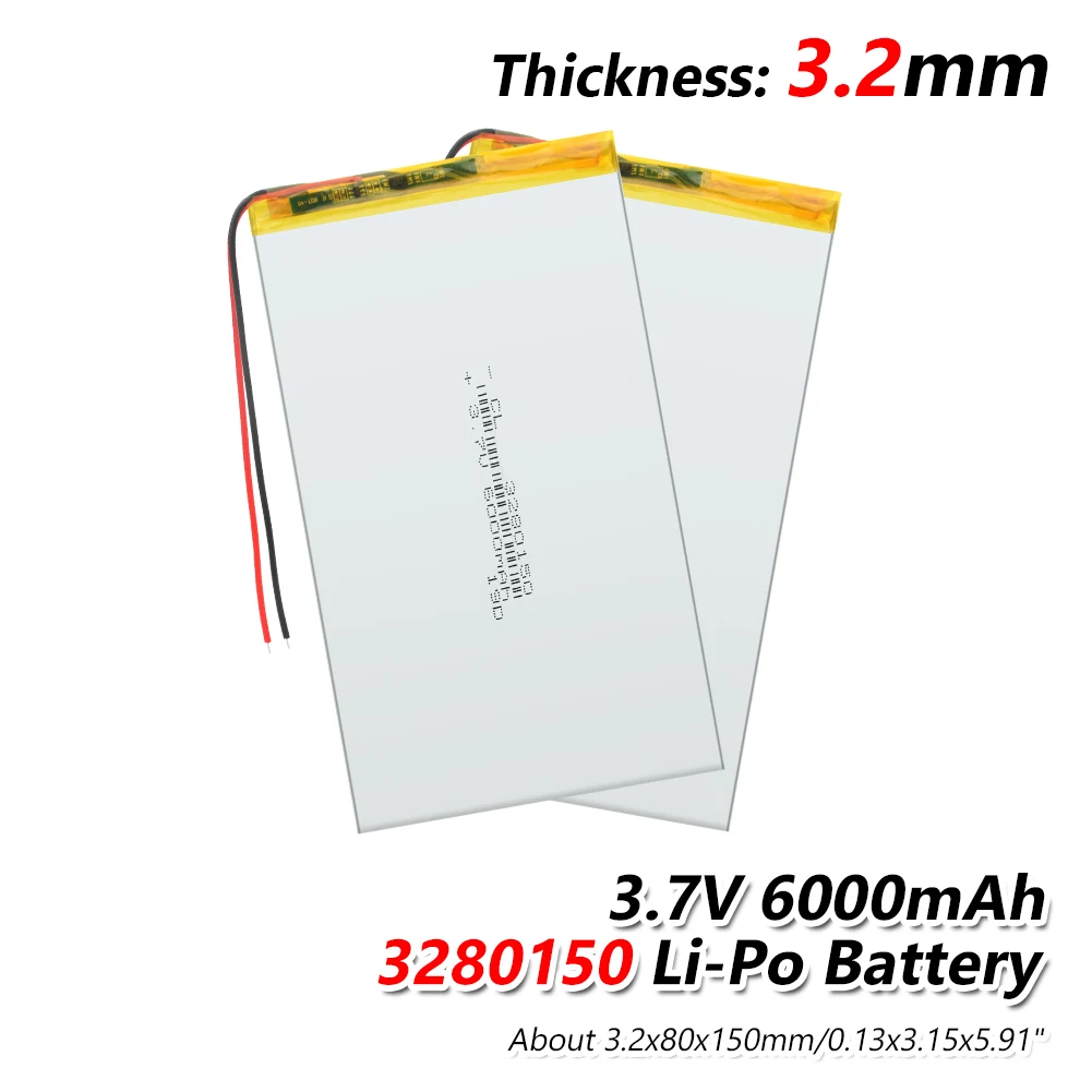 3,7 V 6000mAh 3280150 PLIB(полимерный литий-ионный аккумулятор) литий-ионный полимерный Lipo аккумулятор для gps MP3 MP4 MP5 электронная книга power Bank