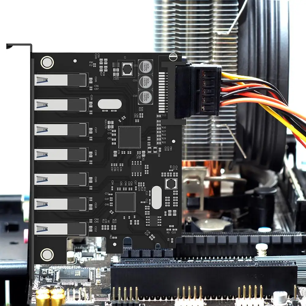 ORICO SuperSpeed USB 3, 0 7  PCI-E    15pin SATA   PCIE Adapt