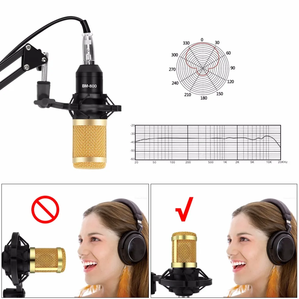 микрофон bm 800 condenser microphone studio recording kits bm800 karaoke microphone for computer bm 800 mic st