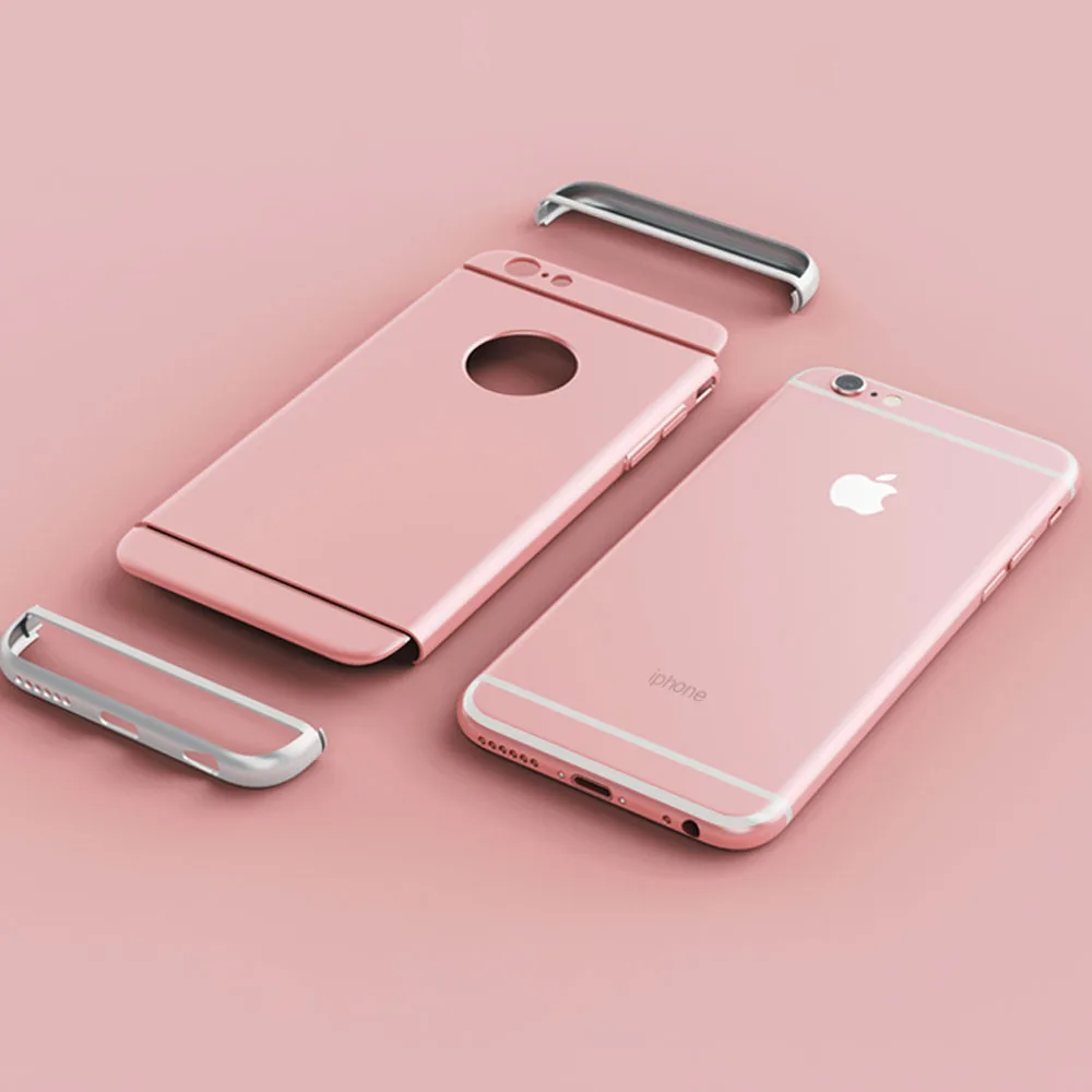 Роскошный Жесткий пластиковый Чехол 3 в 1 для Iphone 6 S 4 7/6 6S Plus чехол из розового