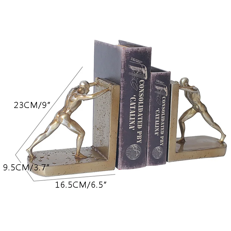 

Nordic Minimalist Golden Sports Figurines Decoration Crafts Creative Resin Book Stand Study Home Decoration Accessories Modern