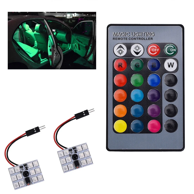 2 шт./компл. T10 12SMD RGB светодиодный автомобильный купольный светильник для чтения