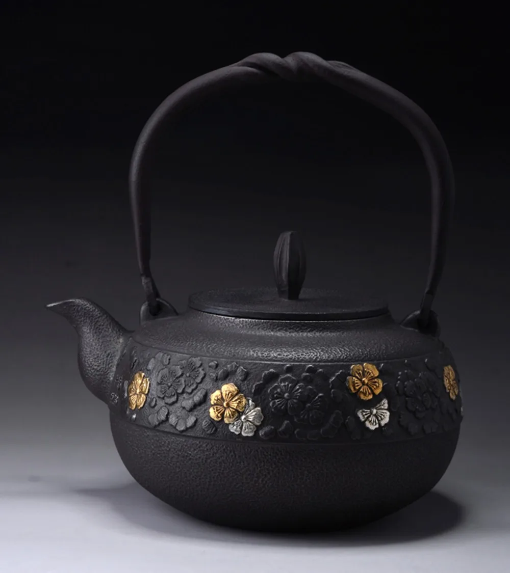 

Cast Iron Tea Pot Set Japanese Teapot Tetsubin Kettle Drinkware 1400ml Kung Fu Infusers Tools With Metal Net Filter Teakettle