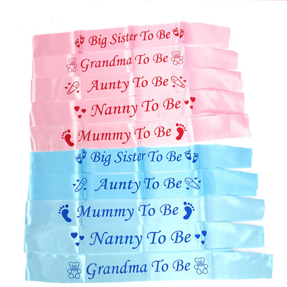 2pc Baby Shower Party Satin Ribbon Sash Mummy To Be Grandma Shoulder Strap DIY Event Decoration|Украшения своими руками для