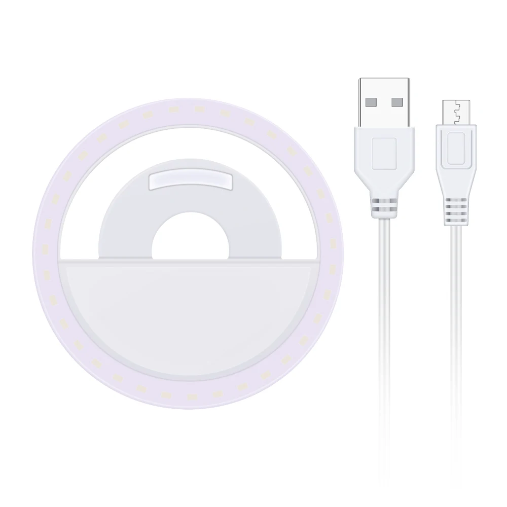 Yizhestudio Новый USB зарядка селфи светящееся диодное кольцо свет Портативный вспышка