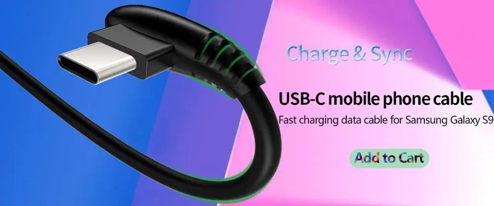 APPACS нейлоновый usb type-C кабель 2.4A USB C быстрое зарядное устройство кабель синхронизации данных 90 градусов кабель type-c для Xiaomi Mi6 huawei samsung S9