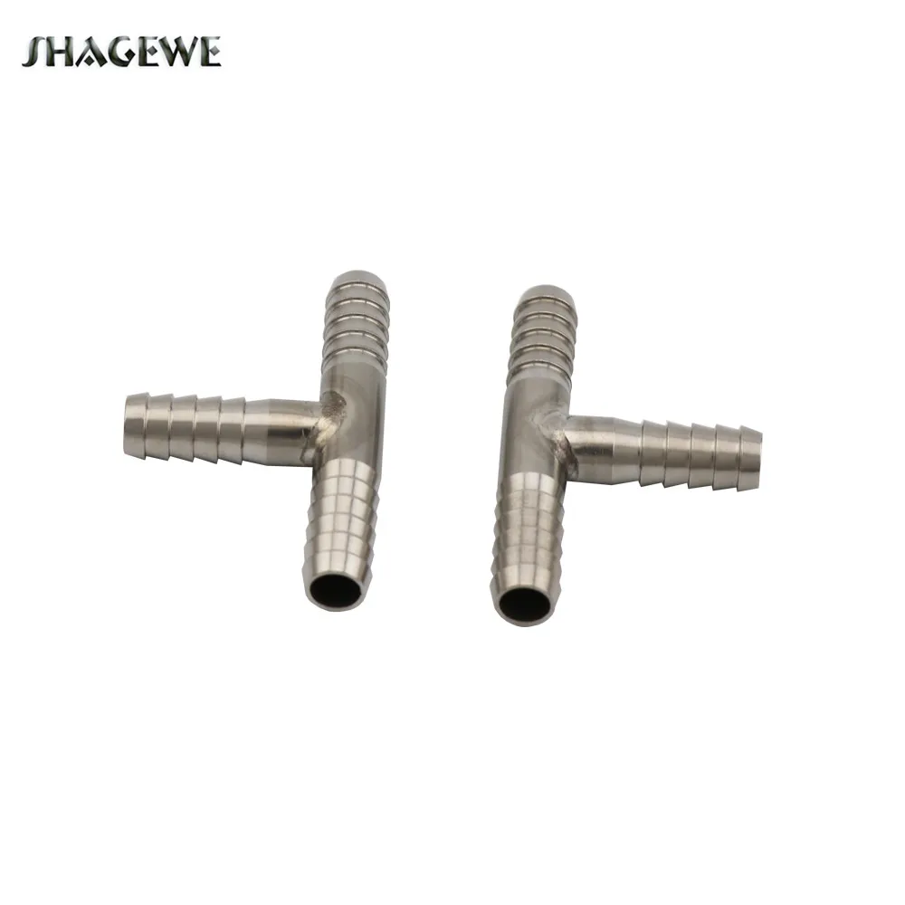 

2pcs/Lot Hose Splicer Type Stainless steel T-Shaped Hose Barbed Fitting 3-Way beer hose Connector for 8mm Beer Line Home Brewing