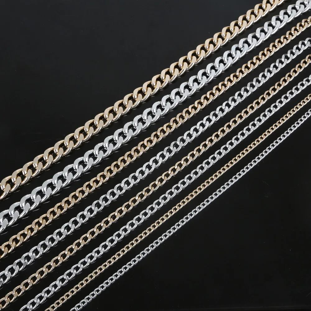 Позолоченная серебряная/Легкая Золотая алюминиевая цепь мельница для ожерелий