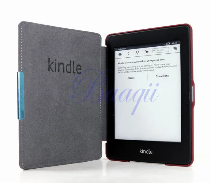 Красный деревянная модель магнитный авто сон тонкий чехол для Kindle Paperwhite