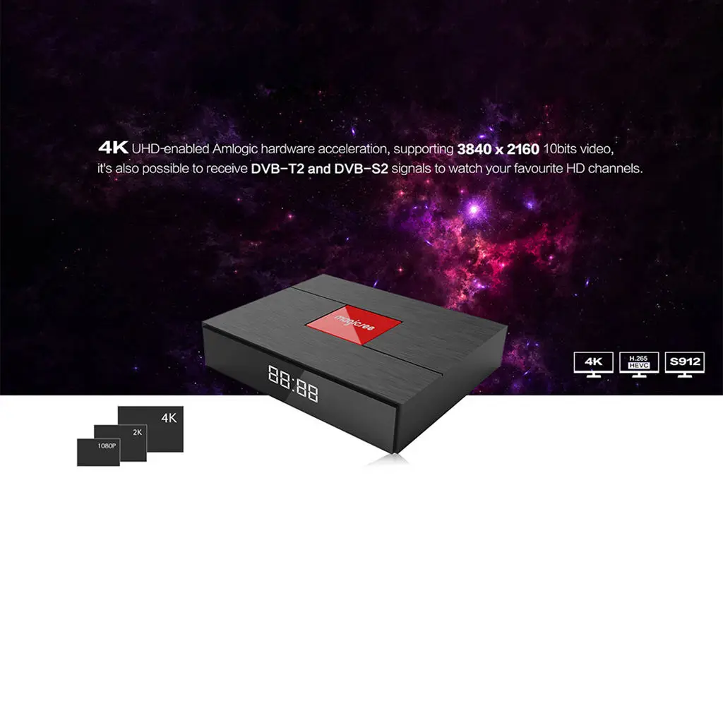 Magicsee C400 Plus Android 7,1 двойной Wifi ТВ приставка Amlogic S912 четырехъядерный 3G+ 32G Смарт ТВ приставка с HD 4K телеприставка US Plug