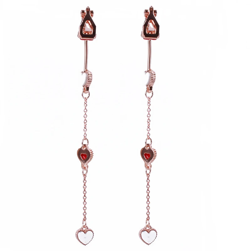 Простые Асимметричный красный любовь леди длинные серьги маленький с кисточкой