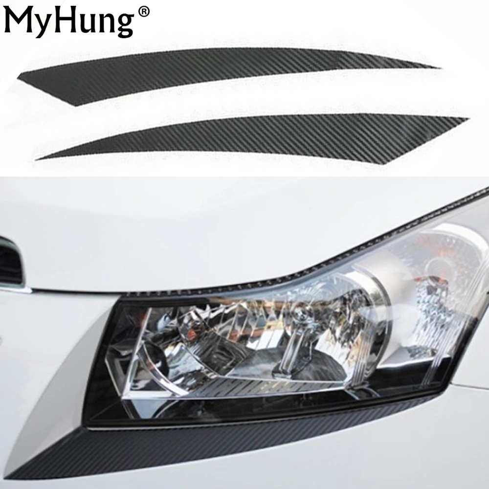 

Car Accessories Headlight Eyebrow Sticker For Chevrolet Cruze Sedan Hatchback 2009 To 2013 Carbon Fiber Stickers Car-Styling