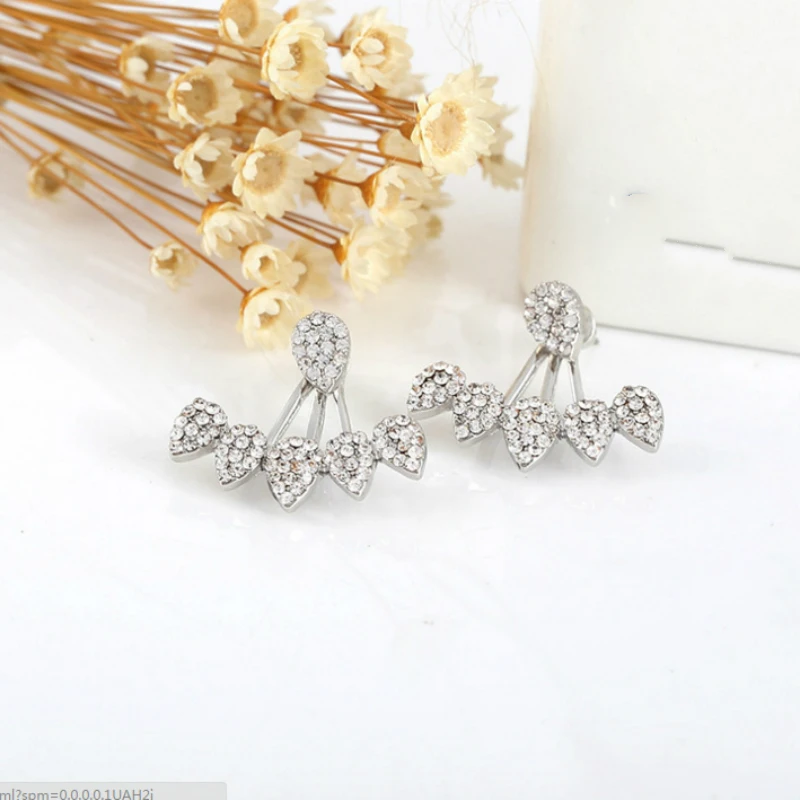 Новые корейские ювелирные изделия модные серьги дикая кожа передние и задние для