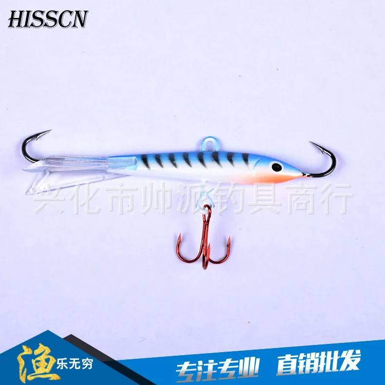 

Winter Ice Fishing Hook 83mm/18g Balancer Metal Lead Hard Bait 10# Hook Diving Swivel Jig Wobbler Ice Lake Sea Fishing Tackle