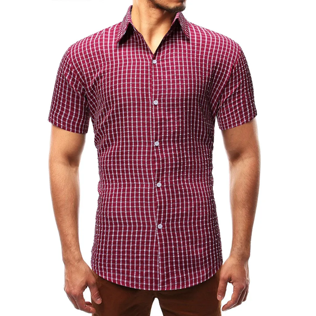 KANCOOLD рубашки простые летние мужские из полиэстера с квадратным воротником