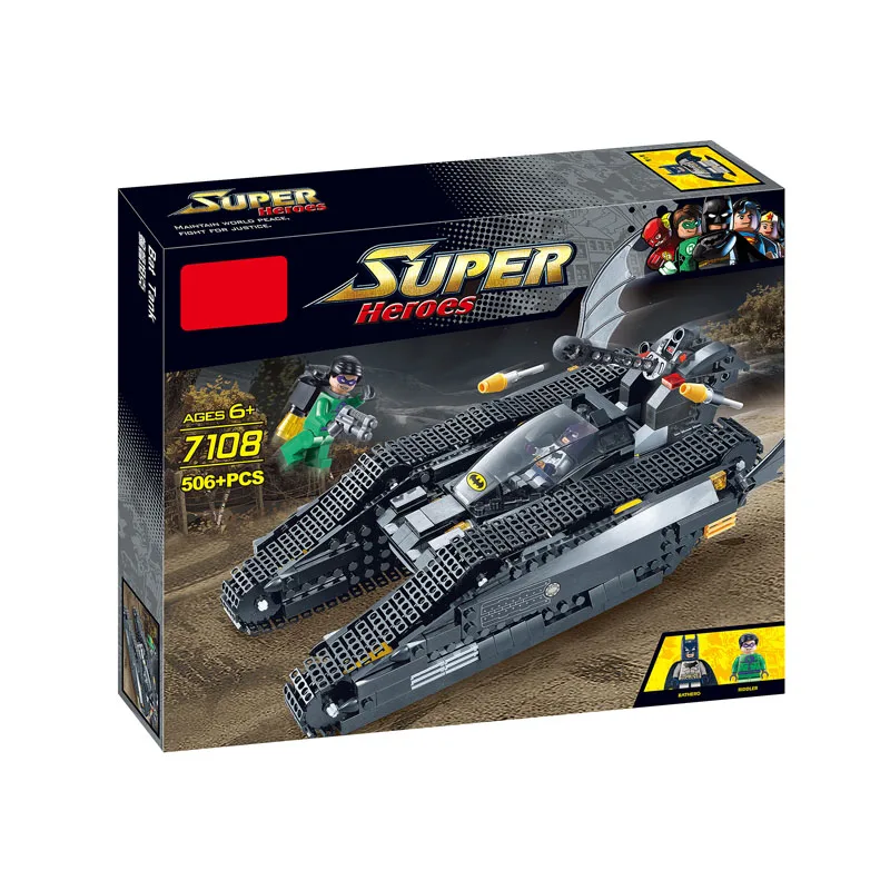 Супер герой Все кубики «Бэтмен» Бэтмобиль tumbler Batwing строительные блоки супер герой s игрушки для детей - Цвет: Without original box