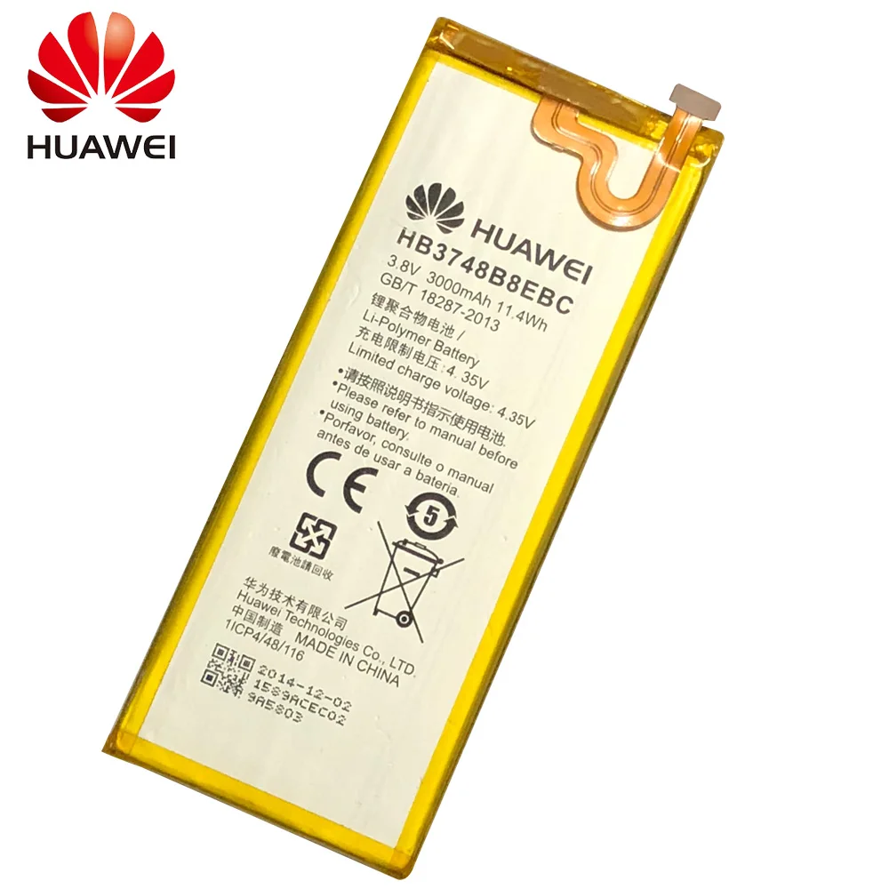 Сменный аккумулятор для телефона HB3748B8EBC Huawei C199 CL00 Ascend G7 TL100 3000 мАч|Аккумуляторы