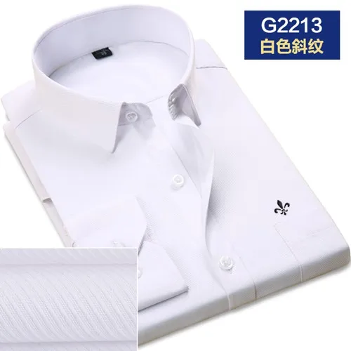 G2213whitex DUDALINA, мужская повседневная однотонное с длинным рукавом, рубашка, приталенная, мужская, деловая, рубашка с карманами, мужская одежда в полоску - Цвет: G2213whitex