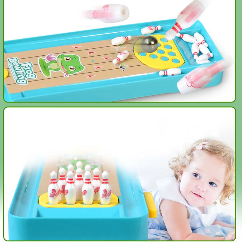 Мини 3D лягушка Боулинг настольные игры пусковая игрушка для детей Дети родитель
