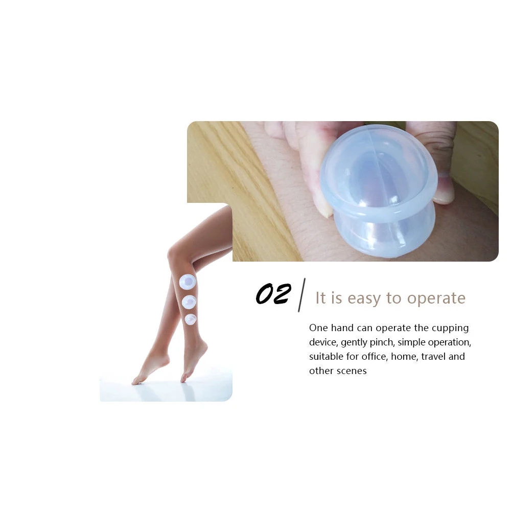 3 шт./компл. силиконовые массажные чашки профессиональные вакуумные для массажа