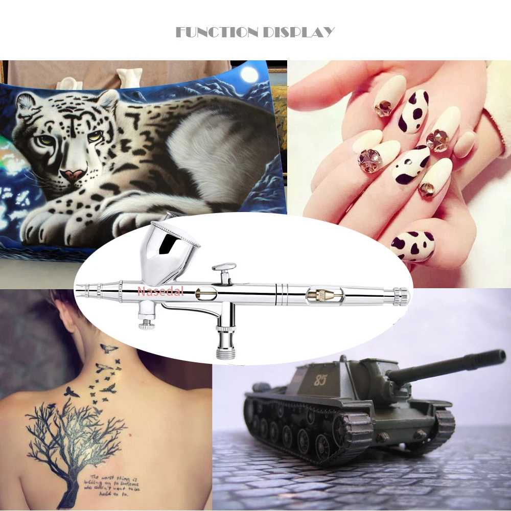 NT-18W, мини аэрограф, компрессор, набор, 9cc, двойное действие, Аэрограф, распылитель краски, пистолет для ногтей, для торта, автомобиля, краски, макияж