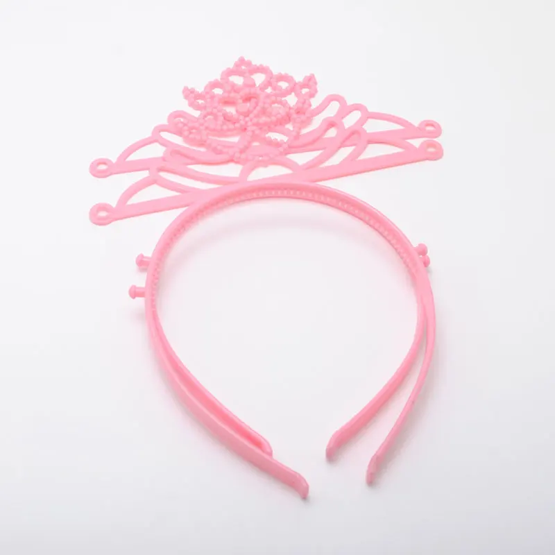 2 шт. девочки Новые Hairbands повязка-корона Diy Волосы полосатые дети обруч для волос детский подарок аксессуары для волос - Цвет: Pink