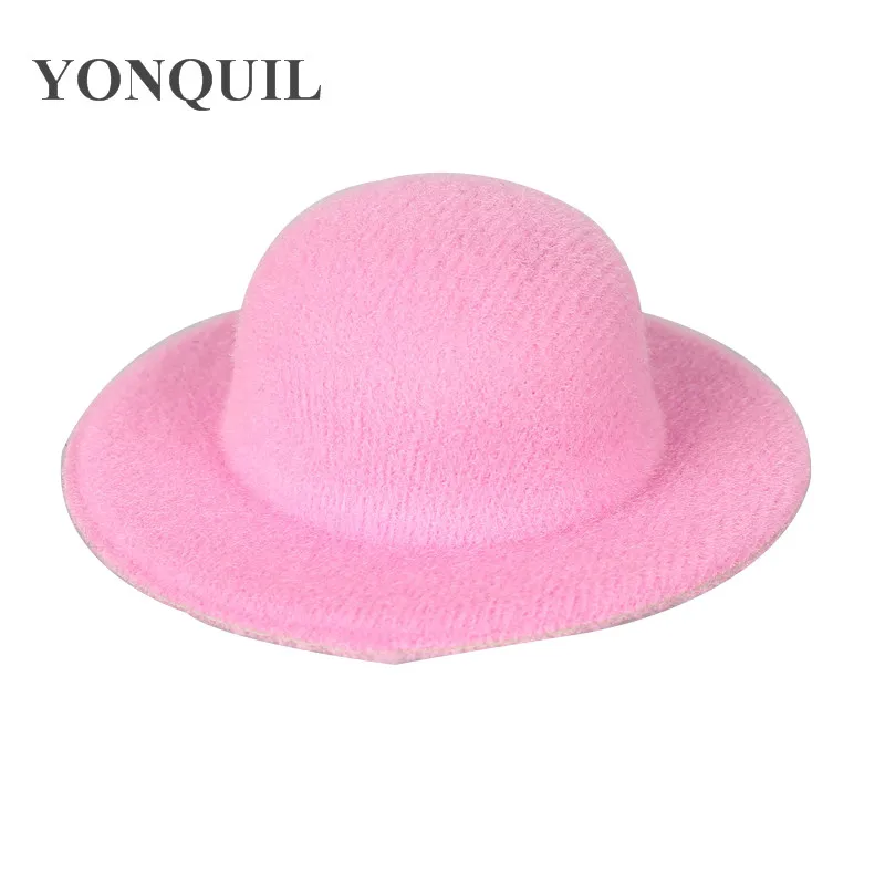 pink 7 см Мини Топ шляпа милая девочка chapeau головной убор DIY аксессуары для волос bowler вечерние события очарование база детская прическа многоцветный - Цвет: pink