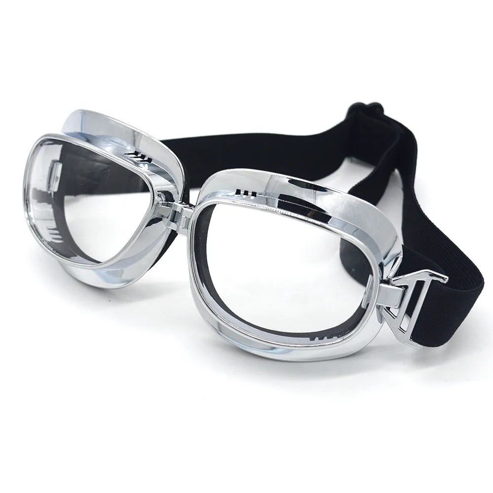 Clear Lens Mooreaxe очки для мотоцикла Harley Винтаж Половина лица реактивный шлем стимпанк Пилот Стиль очки ветрозащитный - Цвет: Clear Lens